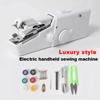 Portable Sewing Machine Mini Handheld Stitch Sew Needlework Cordless Clothes Fabrics Household Electric Sewing Machine 1