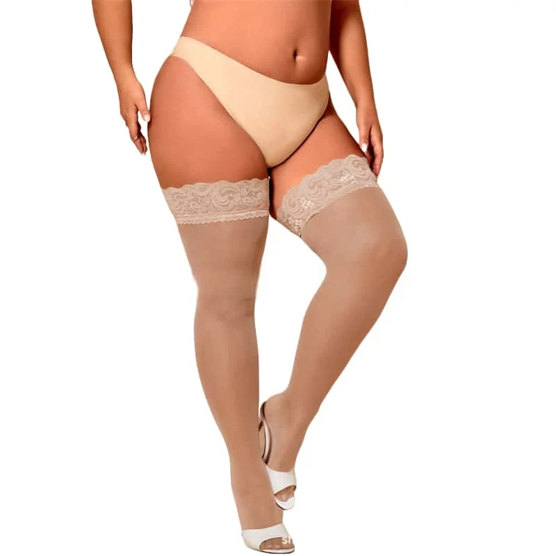 Lace Top Plus Size Over Knee Thigh High Long Socks Anti-slip Stockings for Oversized Women Sheer Sexy White Black Stocking 5XXXL