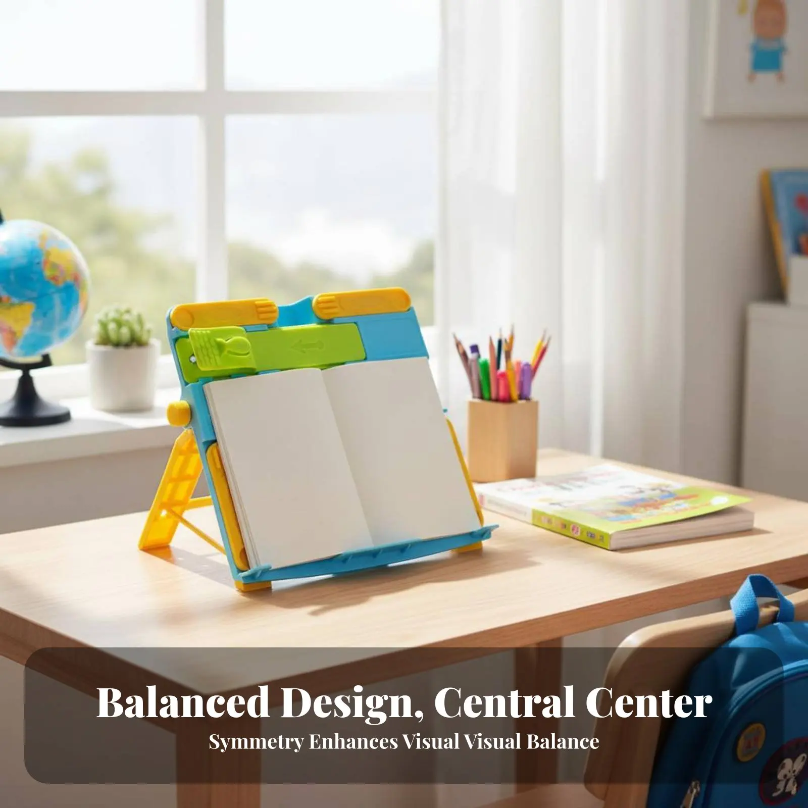 조정 가능한 데스크탑 책꽂이, 다각도 조절, 문학 교육용 보조 도구, 학생 및 어린이용 다기능 리프 홀더 포함