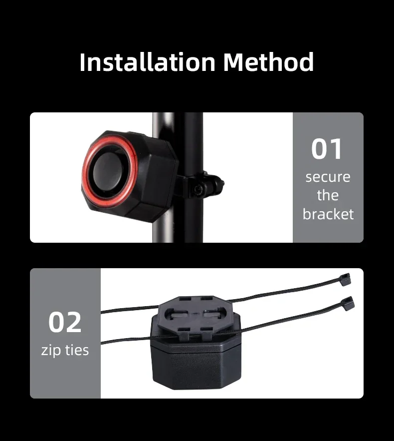 SF33R Anti-theft Alarm+Smart Brake Sensor Taillight+Remote Control Bell Button Quickly Locate Vehicles 110db High Decibel Buzzer