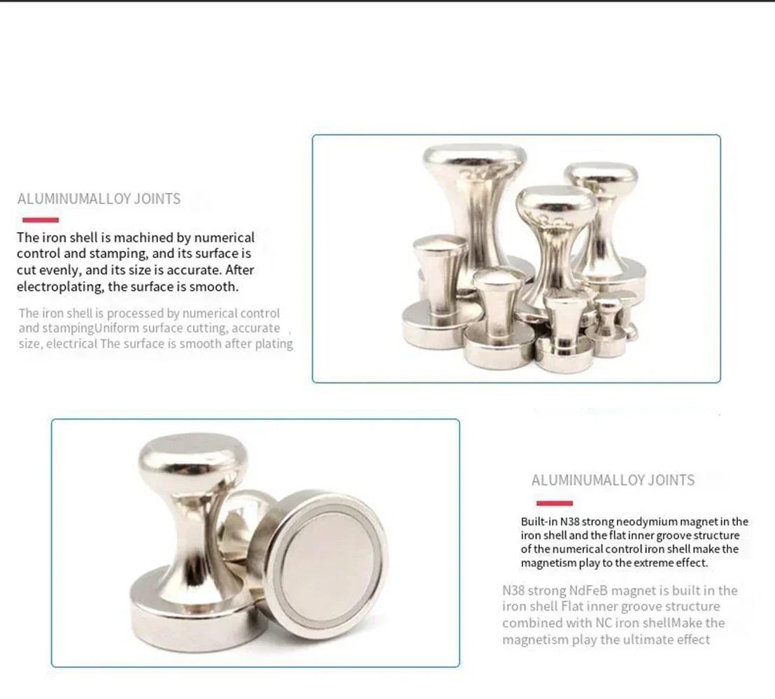 1-15Pcs 냉장고 자석 마그네틱 푸시 핀 네오디뮴 자석 핀 화이트 보드 냉장고 주방에 대 한 자기 엄지 압정 빨판