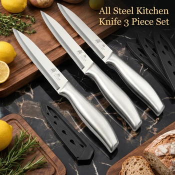 3-Piece Stainless Steel Utility Knife Set 1