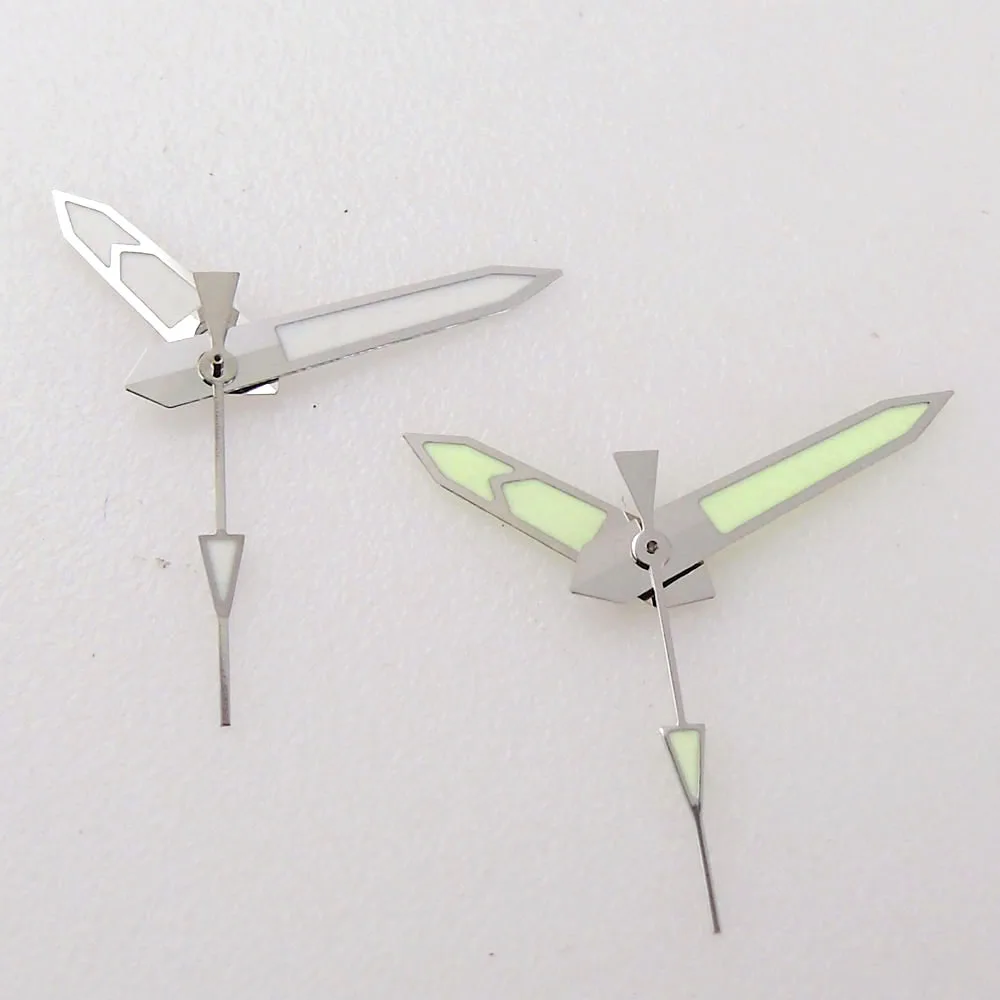 Green Luminous Watch Hand with Silver Edge