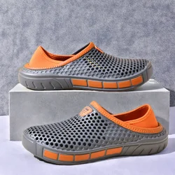 Men's Lightweight Casual Slip - On Sandals - Non - Slip Indoor and Outdoor Beach Clogs - 45 (GRAY)
