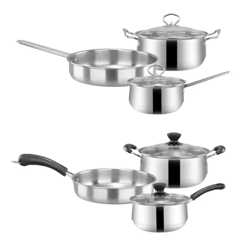 

Flat Bottom Frying Pan Soup Pot Milk Pot Induction Cooker Cooking Pan D08D