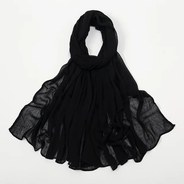 107751-84e198.jpg Nouveau Hijab en rayonne froissé pour femmes, écharpe musulmane, châles longs, Turban islamique solide, bandeau Heascarf, bandeau Ramandan