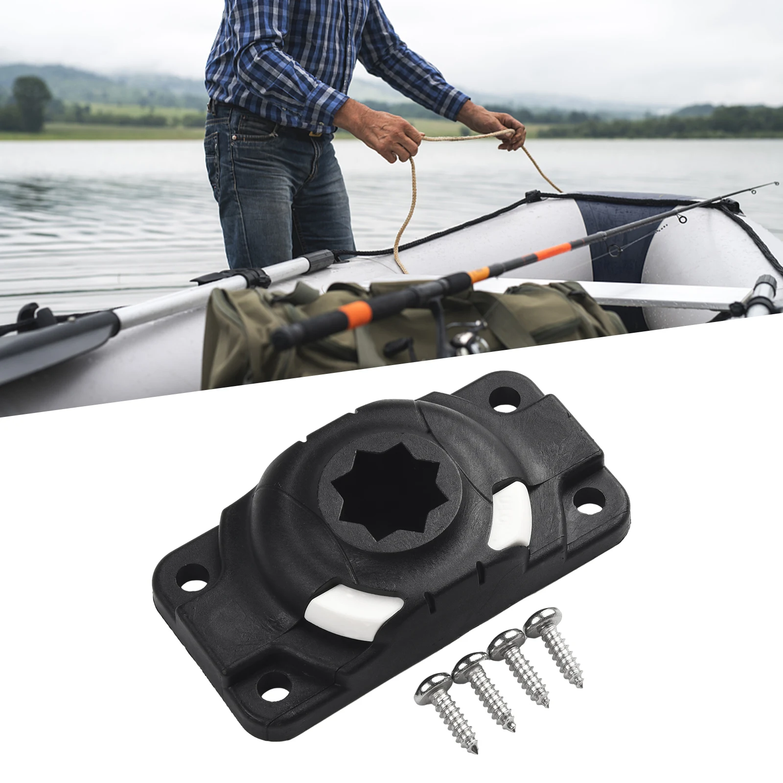 Lightweight Kayak Fishing Rod Holder, Fishing Flush Mount, Black For Any  Kayaks Canoe Kayak Fishing Rod Holder 