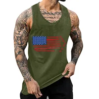 Mens Summer Tank Top Vest Breathable Plus Size US Independence Day Casual Sleeveless Shirt Loose Sportswear Bodybuilding Vest