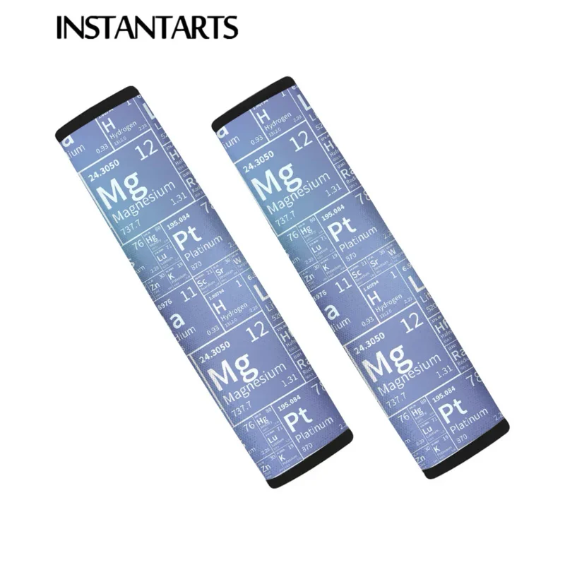 

Ремень безопасности INSTANTARTS, комплект из 2 предметов, с химическим элементом, с символом, аксессуар для автомобиля, Прочный чехол для ремня безопасности