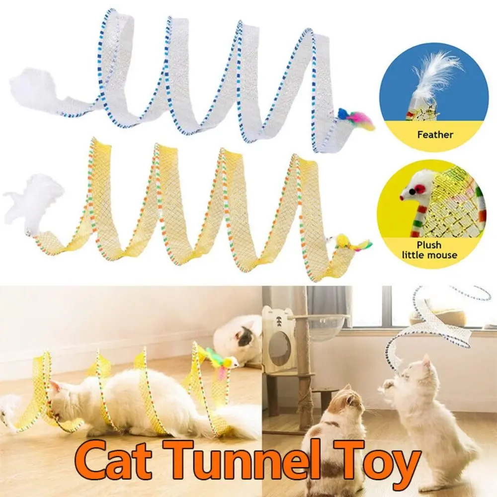 Creative Foldable Cat Coil Tunnel Toys Stretchable S-Shape Coil Spiral Toy Colorful Pet Supplies Pet Interactive Toy