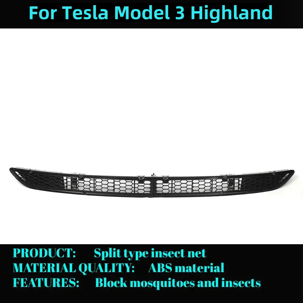 thumbnail image 1 of Para Tesla Model 3 Highland 2024 parachoques inferior red antiinsectos a prueba de polvo rejilla de ventilación interior cubierta protectora de parachoques, 1 of 5