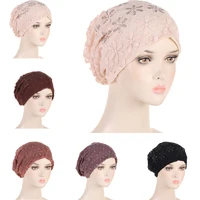 Women Hats Spring Summer Thin Bonnets for Women Designer Lace Flower Skullies Headscarf Hat Autumn Latest Turban Beanies Fashion 1