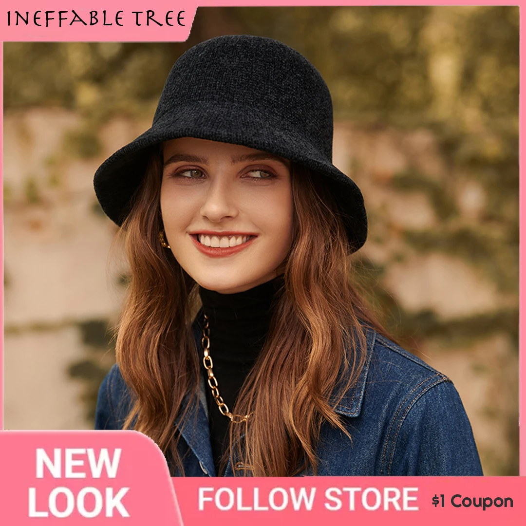 

Spring Summer Fisherman Hat Female French Elegance Fashion Metal Panama Cap Simple Elegant Dome Chenille Bucket Gorras For Women