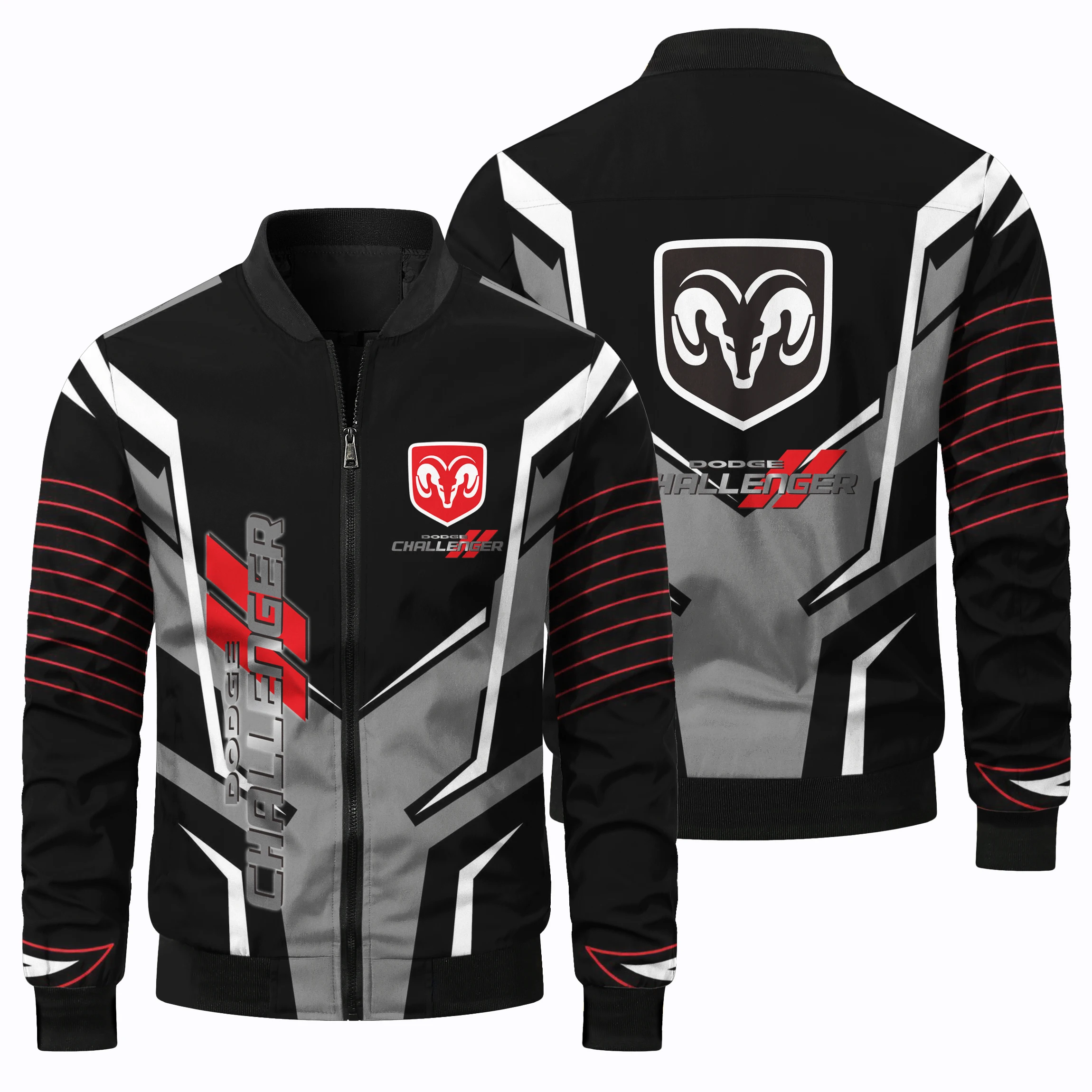 thumbnail image 4 of Chaqueta de vuelo de manga larga con estampado 3D para hombre, para primavera y otoño, para acampar al aire libre, ciclismo todoterreno, con cremallera y cuello redondo, 4 of 5
