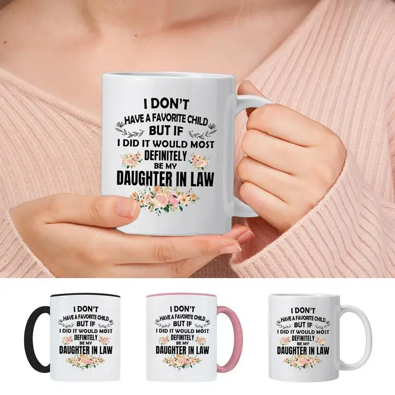 

Daughter Coffee Mugs C Shaped Handle Meaningful Gift with Words for Christmas Daughter Gift From Mother in Law Holiday Day decor