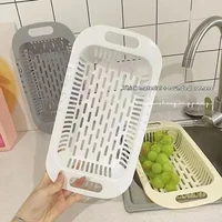 Organisateur de cuisine porte-éponge à savon support d'évier égouttoir télescopique panier de vidange de légumes réglable organisateur de cuisine Gadgets 5