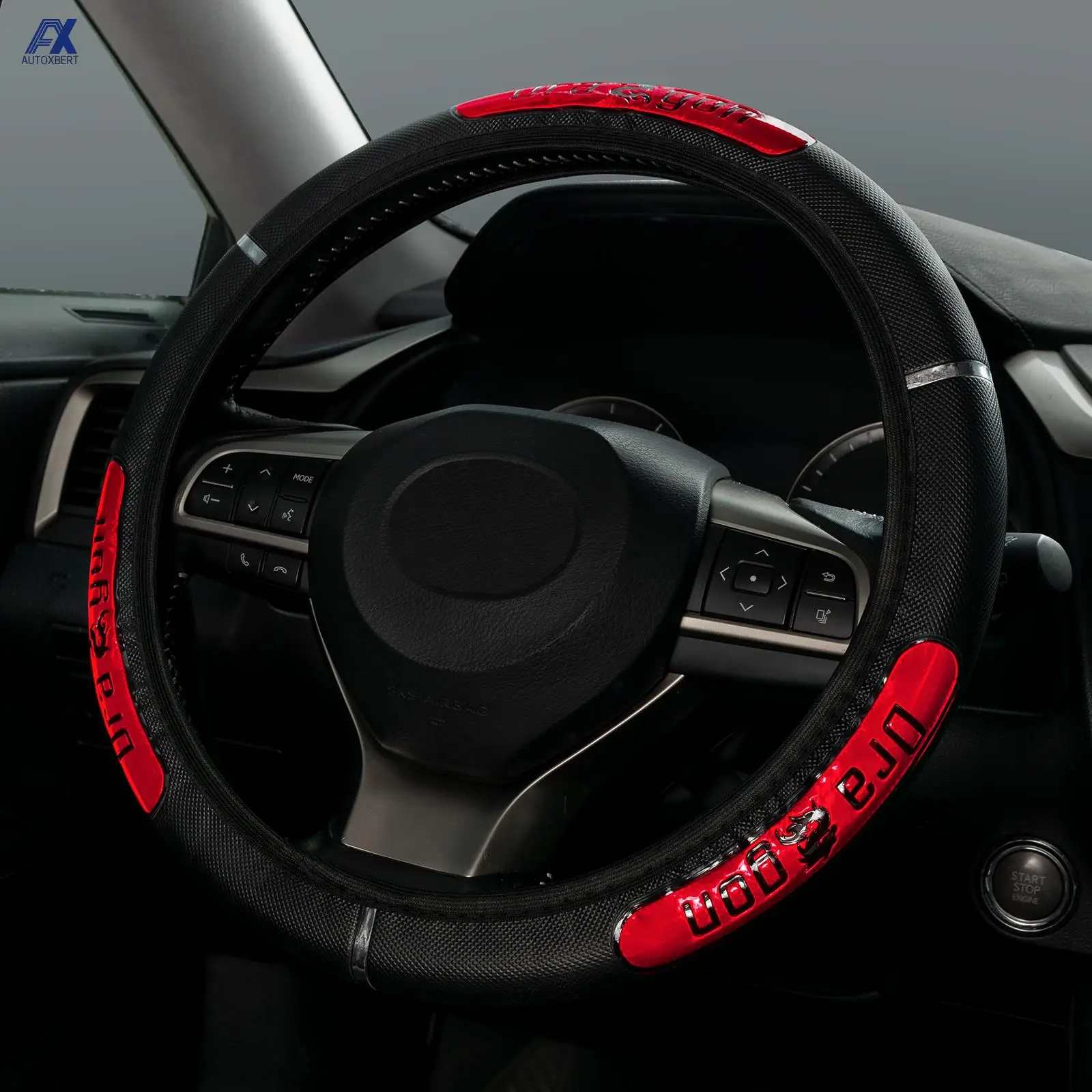 

Universal Car Steering Wheel Covers Brand New Reflective Faux Leather Elastic China Dragon Design Auto Steering Wheel Protector
