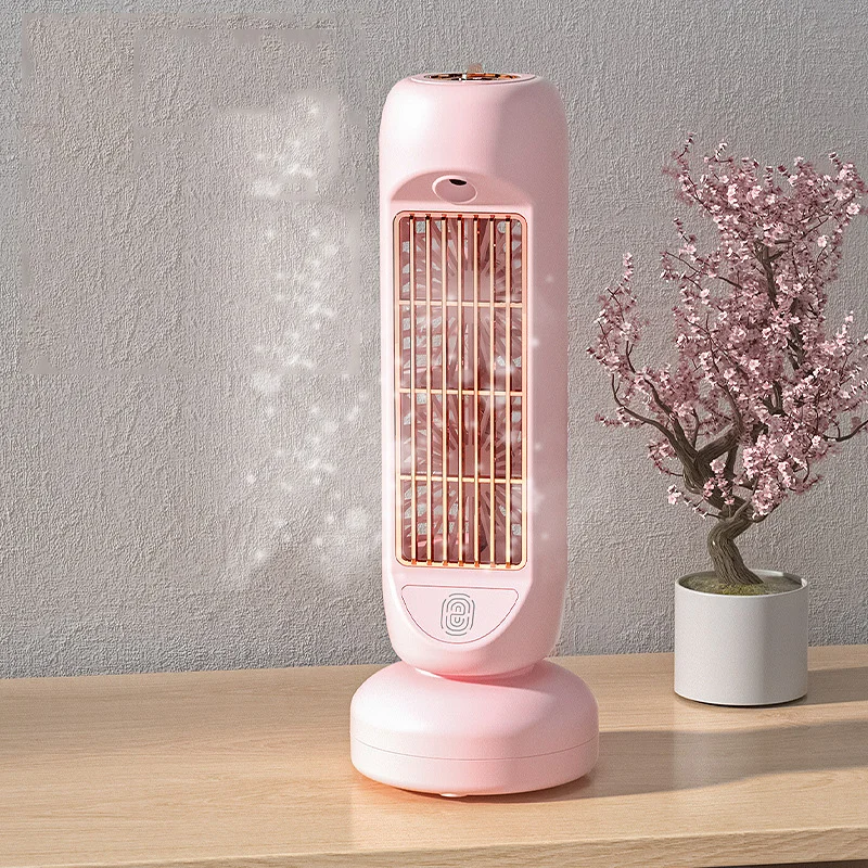 

2-IN-1 Mist Air Cooler Bladeless Fan Desktop Silent Air Conditioner Humidifier Home Office Water Moisturizing Mist USB Tower Fan