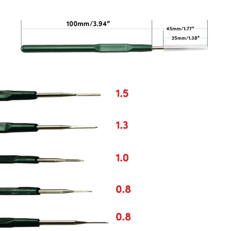 Kit Di 5 Strumenti Per Smontaggio Cablaggi Auto - Sonde In Acciaio E Plastica Per Rimuovere Terminali E Pin, Dimensioni 1.5, 1.3, 1.0, 0.8 Mm