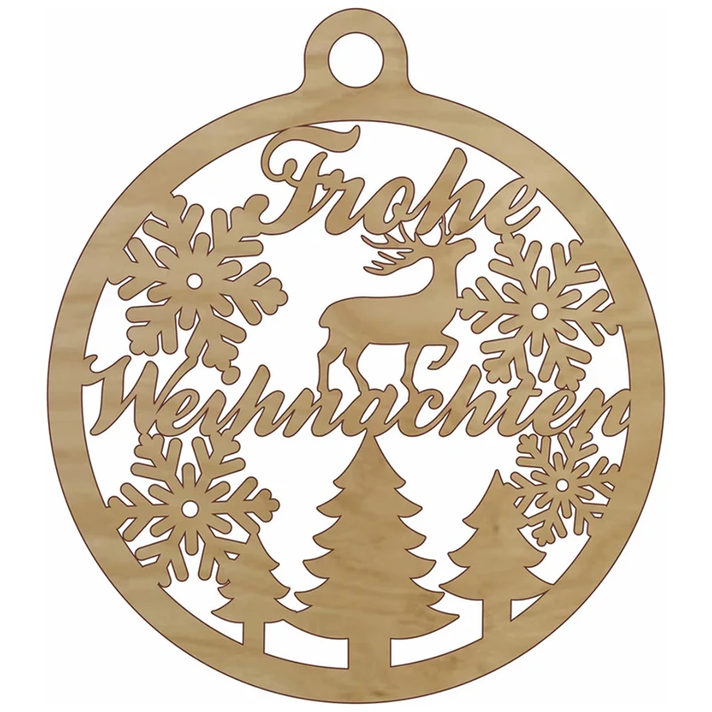 CHRISTMAS Snowflakes Custom Tree Ornaments Wood Christmas Decoration Pendant Laser Cut Name Christmas Ball Gift