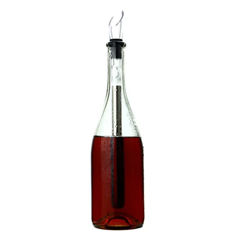 Stainless Steel Wine Bottle Cooler Chill Chilling Cooling Stick with An Aerator and Pourer Spout Freezer Cooler