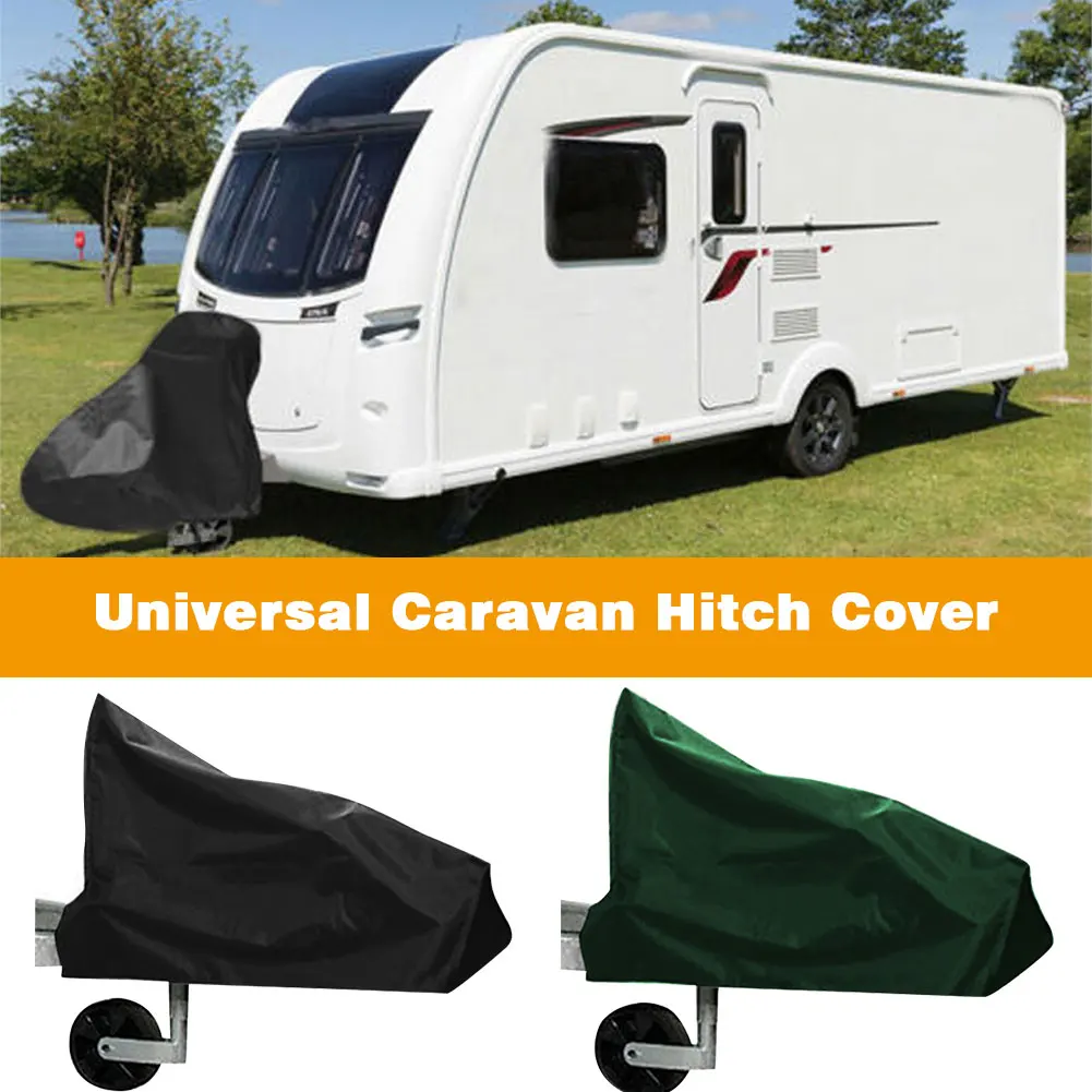 Universal Caravan Hitch Cover Camper Accessories Motorhome 210D Waterproof Polyester Durable Trailer Cover with Adjustable Strap durable mirror cover rearview mirror cap front left side parts replacement universal vehicle 1 pc 1pcs accessories