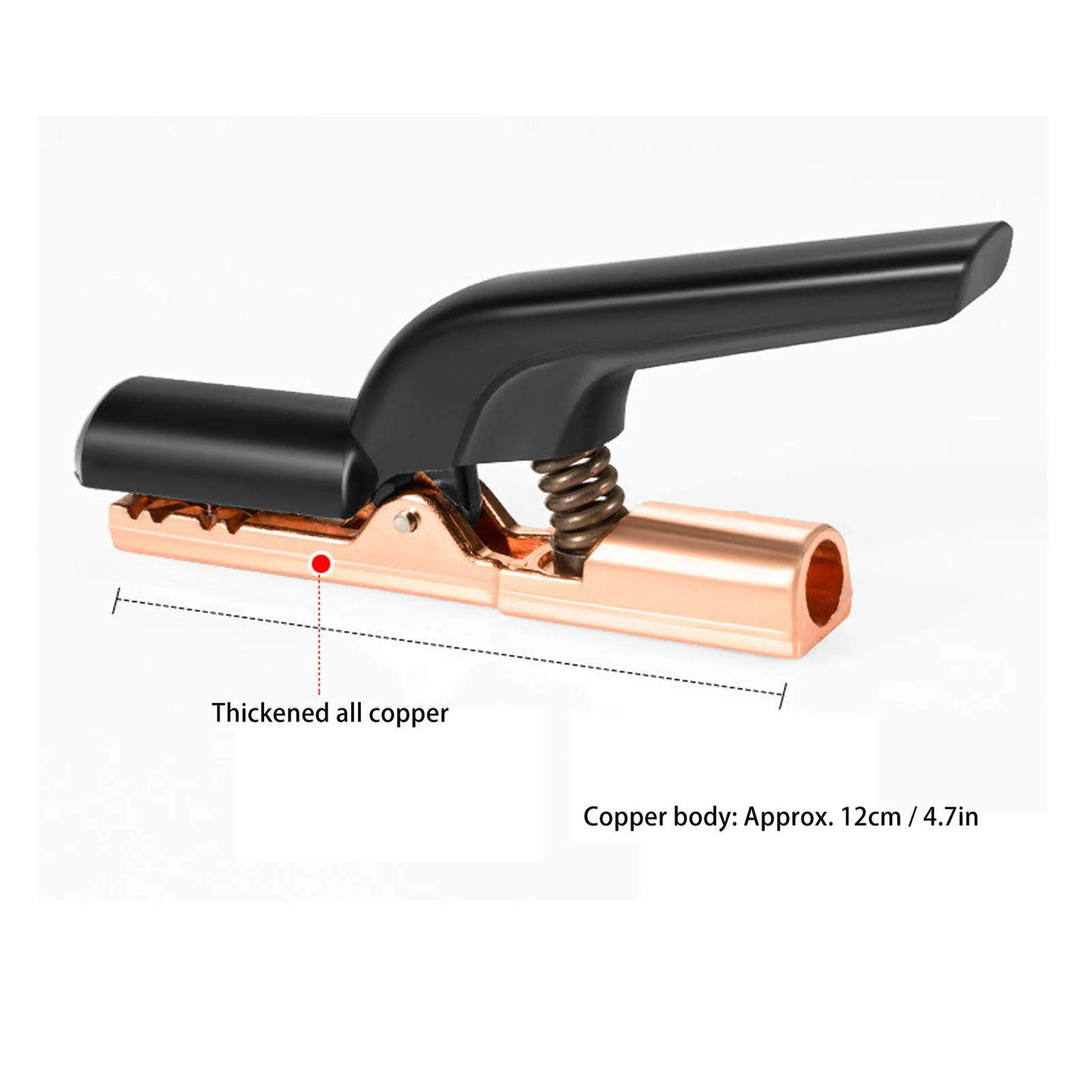 800A Welding Electrode Holder Groove Jaw Heavy Duty Stick Welding Rod Clamp 10 to 20in Cable Copper Electrode Clamp