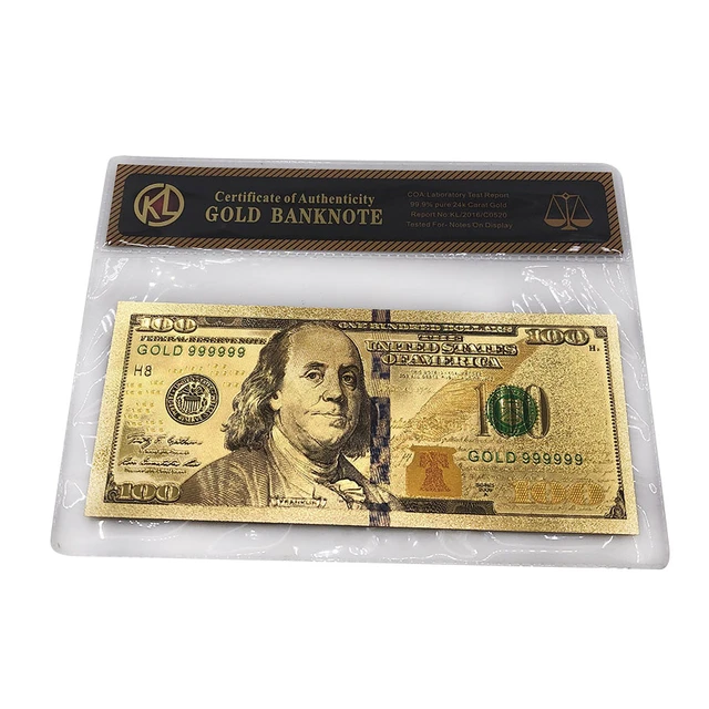 Billetes de oro de 100 dólares americanos, películas de dinero