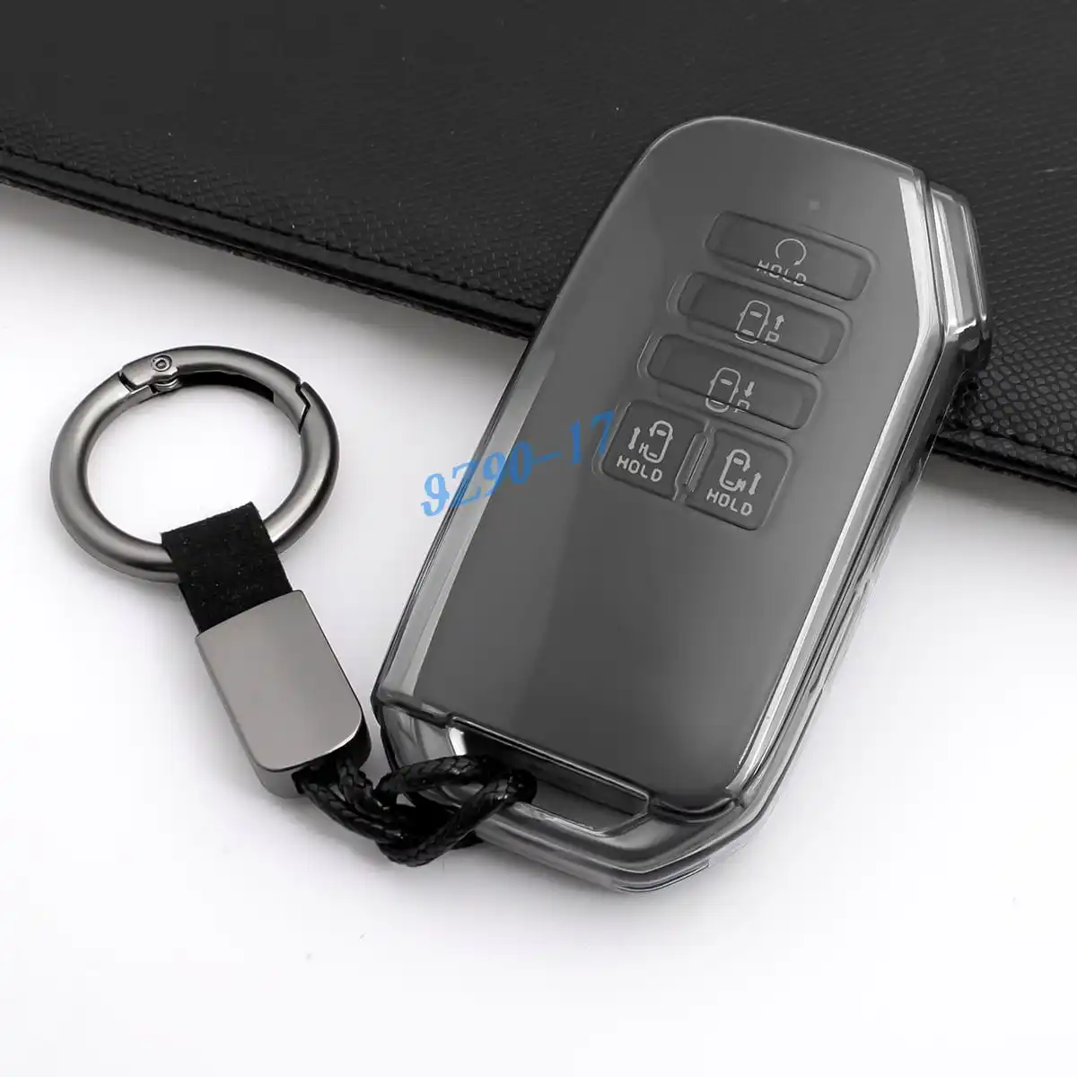 Transparent Black Car Key Case Cover with 9 Buttons