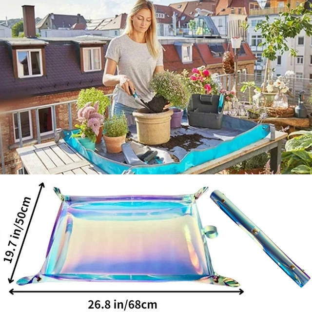 Ültetési Szőnyeg 68*50 Cm Irizáló Holografikus Kertészeti Cserepes Pad Összecsukható Kerti Növényi Edénytranszplantáló Vízálló Szőnyegek
