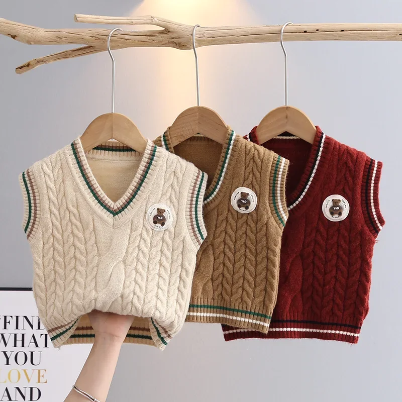 

Boys Sweater Vests Toddler Baby Winter Pullover Toddler Boys Cotton Knitwear Autumn Children's Clothes Kids Knitwear