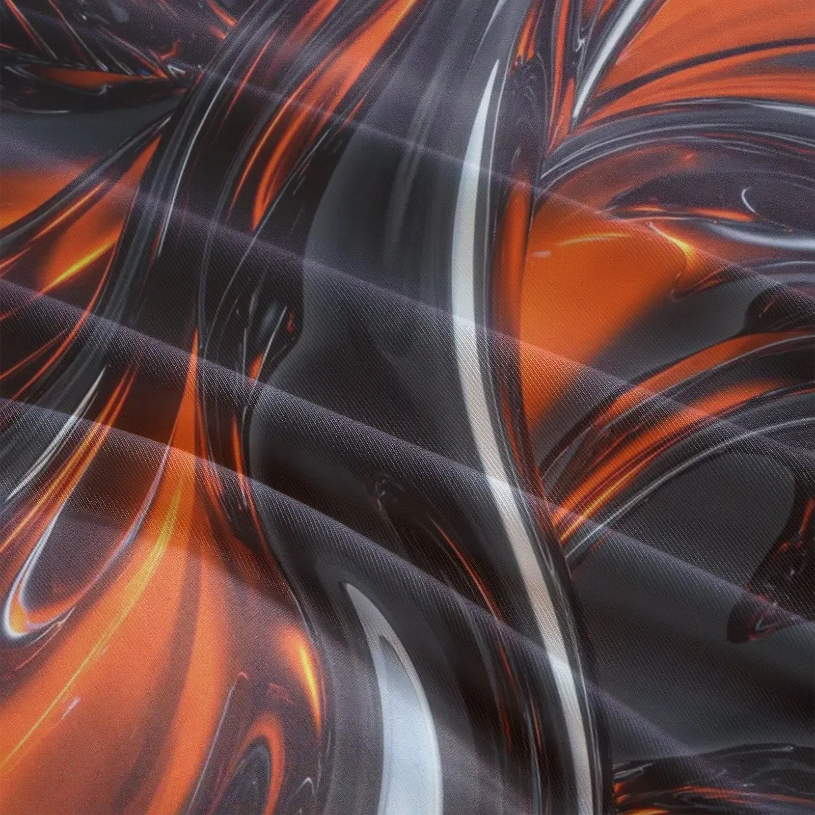 3Pcs Modern Abstract Black Orange Duvet Cover Set, Halloween Theme Bedding with Pillowcases for Bedroom Living Room Study Hotel