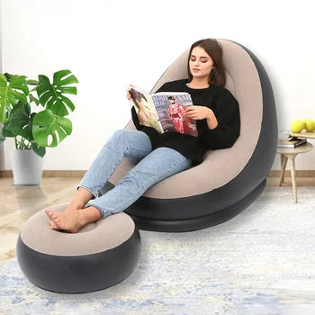 Divano gonfiabile pigro con divano pieghevole floccato in PVC con set di poltrone per pranzo slip-on 1