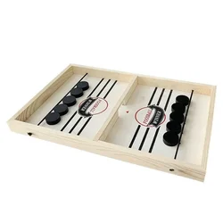 Interactive Parent-Child Game: Fast Sling Puck & Catapult Chess Board Toy (35cm with black pcs)