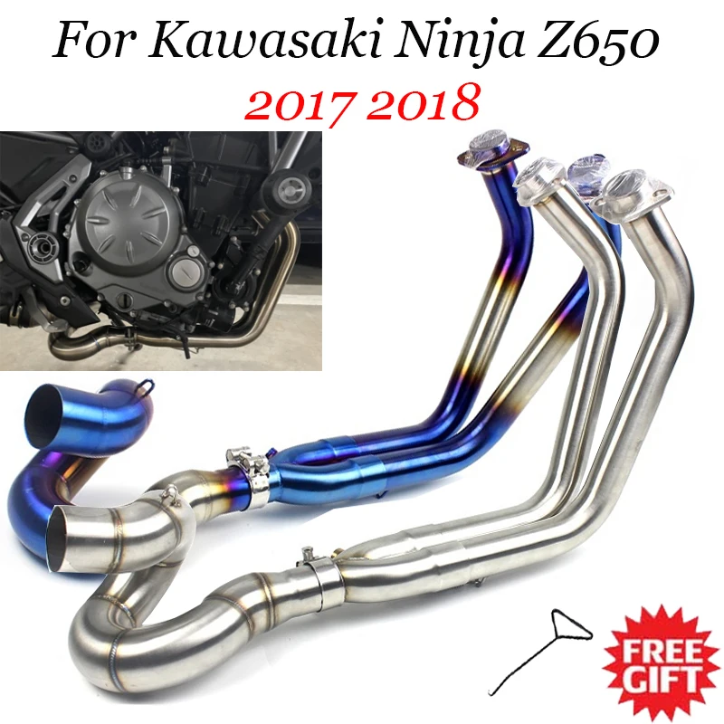 Motorcycle Exhaust Front Pipe Slipon For Z650 NINJA 650 2017 2018