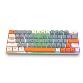 휴대용 유선 게이밍 키보드, 초저소음 키보드, 노트북 PC 컴퓨터용 편안한 타이핑 경험, 63 키
