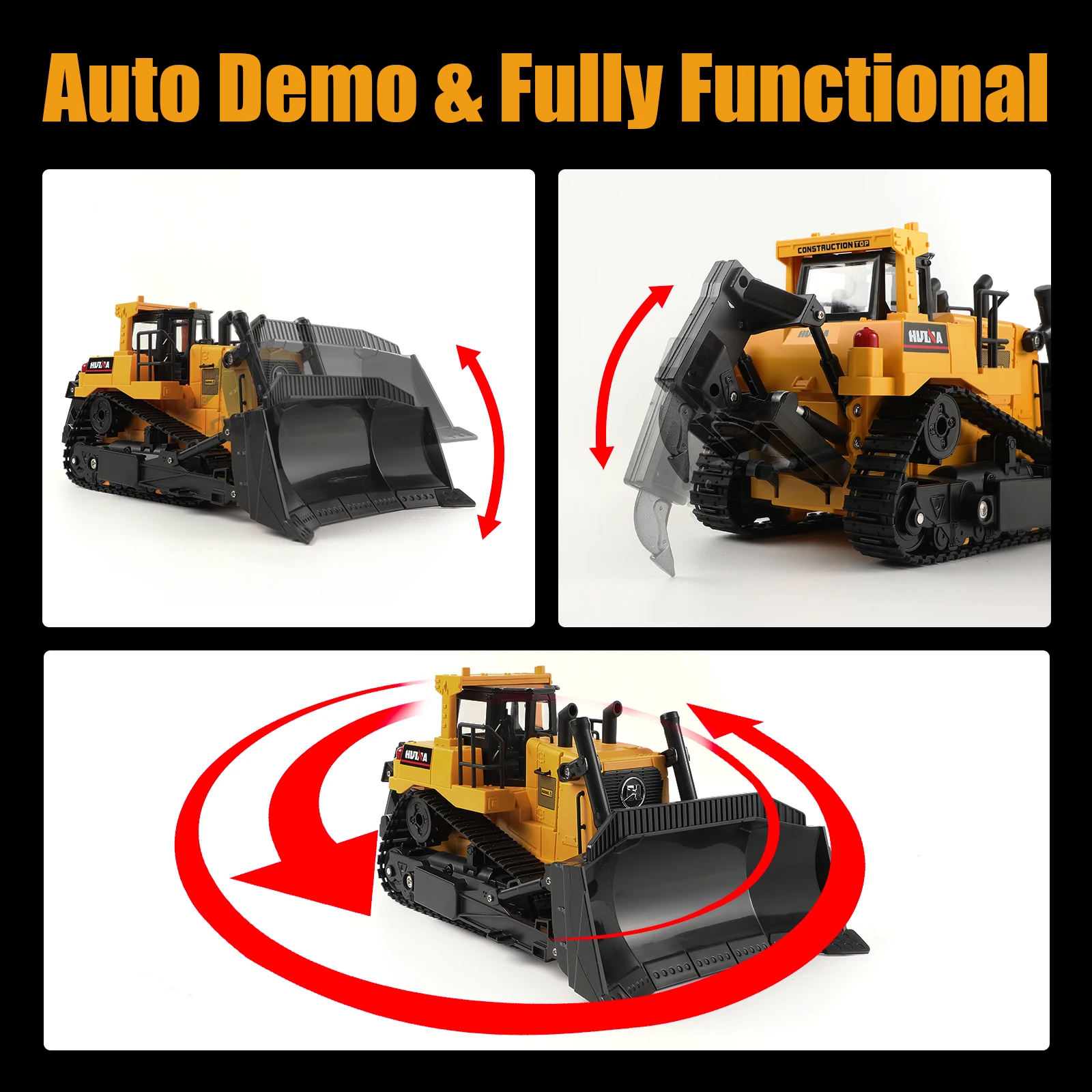 1:16 RC Remote Control Heavy Bulldozer Truck 11CH Automobile Engineering Vehicle 2.4GHZ Automobile Model Toy Boy Children's Gift 5