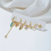 6pcs Cute Zircon Cartoon Fairy Tales Drop Dangle Earrings Set For Women Fashion Jewelry Gift 2