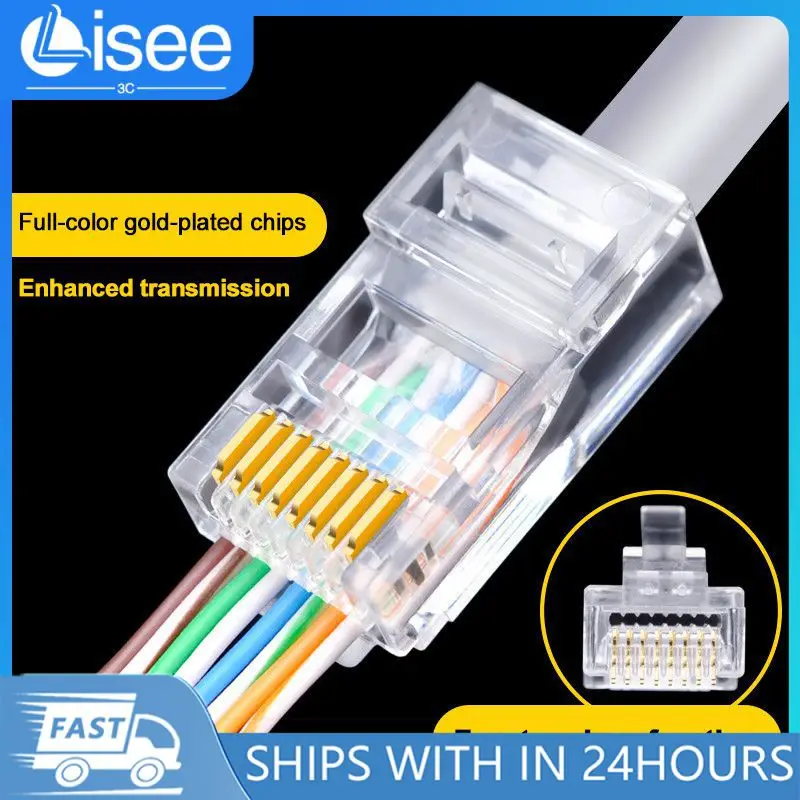 

Разъем Rj45 Cat5e Cat6, сетевой неэкранированный разъем 8P8C, Модульные вилки Utp Rj45 с отверстием CAT5E CAT6