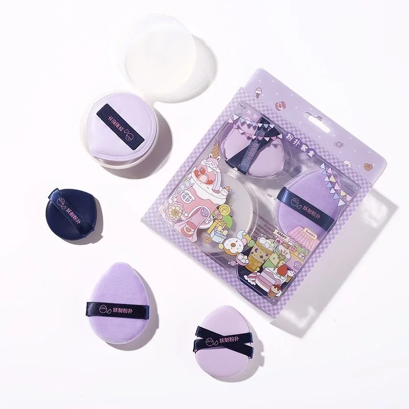 Yaozhi Purple Makeup Blending Sponges Set Liquid Foundation Powder Air Cushion Cosmetic Puff Beauty Tool 2