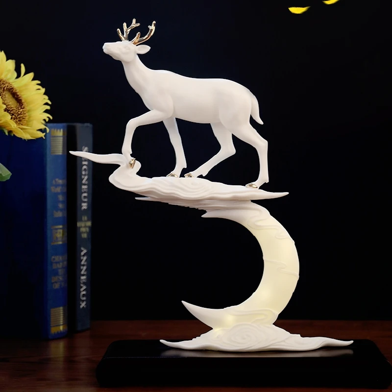 0033 Handmade Ceramic Deer Decoration Chinese Living Room Animal Decorations Artwork Birthday Gift Chinese Ceramic Pottery Kiln