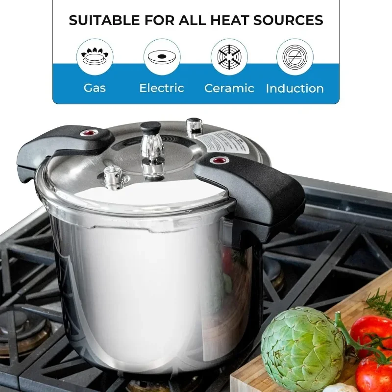 Buffalo 15 Quart Pressure Cooker Stainless Steel - Large Canning Pot with Lid for Home, Commercial Use - Easy to Clean 6