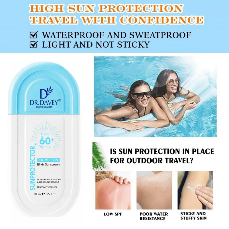 FACE & BODY SUNBLOCK SPF60+++ sun cream Sunscreen Isolation UV Protection Refreshing Non-Greasy Full Body Suitable for Men and W