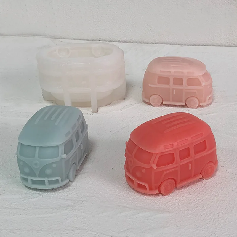 DIY bus shaped candle silicone mold car van cake chocolate silicone mold soap home decoration