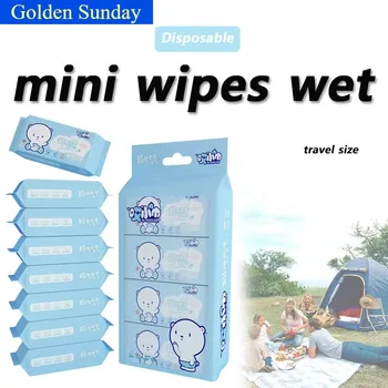 Mini salviette usa e getta da 64 pezzi/Dimensioni da viaggio portatili Salviette per la pulizia delle mani e della bocca con estrazione speciale per materiale scolastico domestico