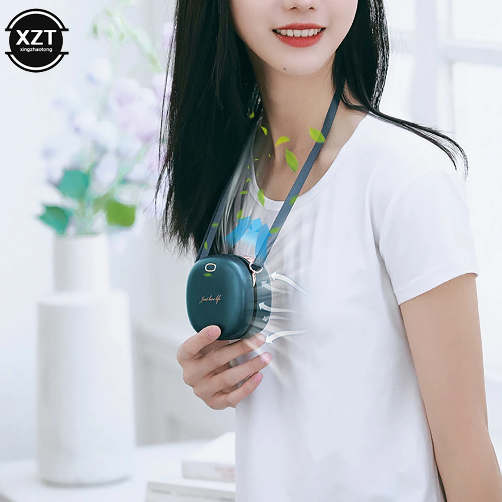 Mini Portable Hanging Waist Neck Fan Hands Free USB 3 Speed Adjustable Air Cooler Drop Shipping Summer Outdoor