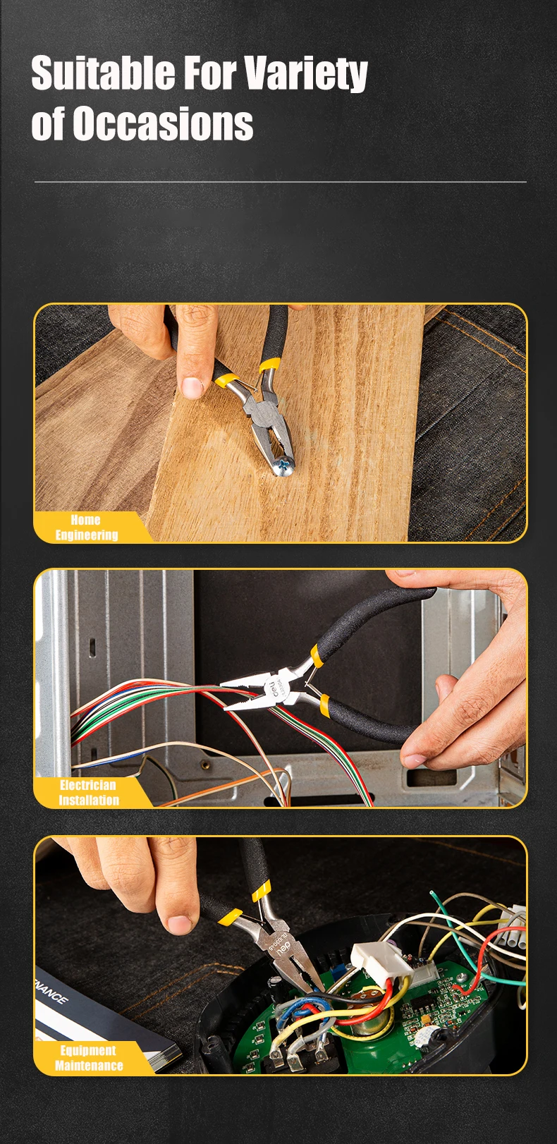 Deli Biege Zange Multifunktions Top Schneiden Zange Mini Draht Elektriker Tragbare Diagonal Manuelle Spitze Zange Multi Werkzeuge – Detail 3