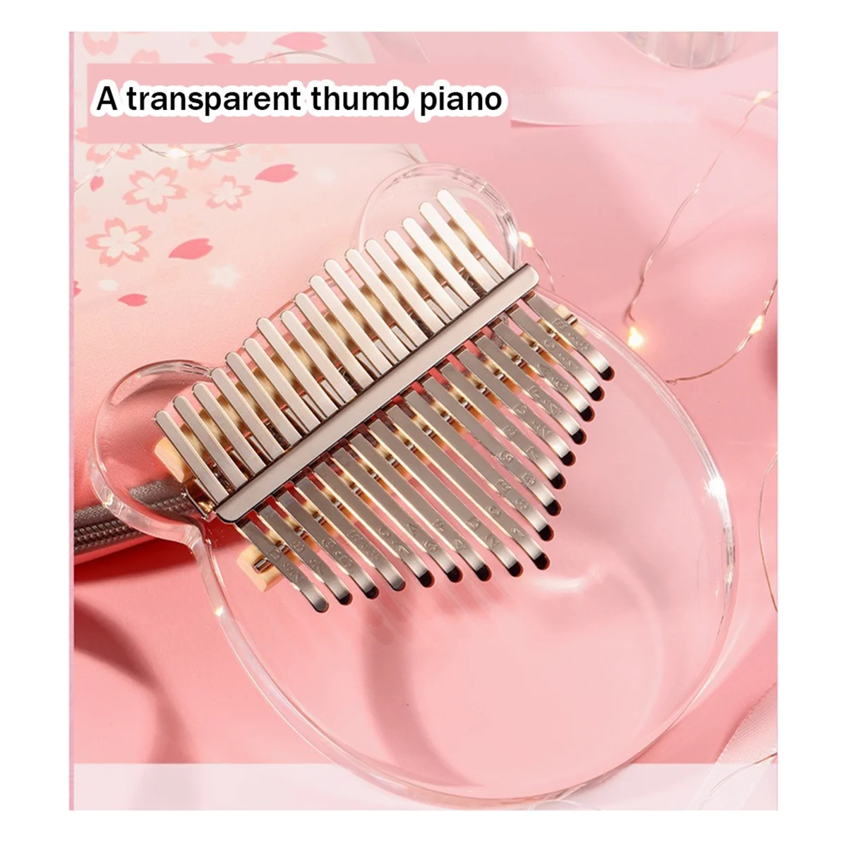 A51Q-Kalimba 17 Keys Thumb Piano, Clear Transparent Acrylic Finger Piano Instrument