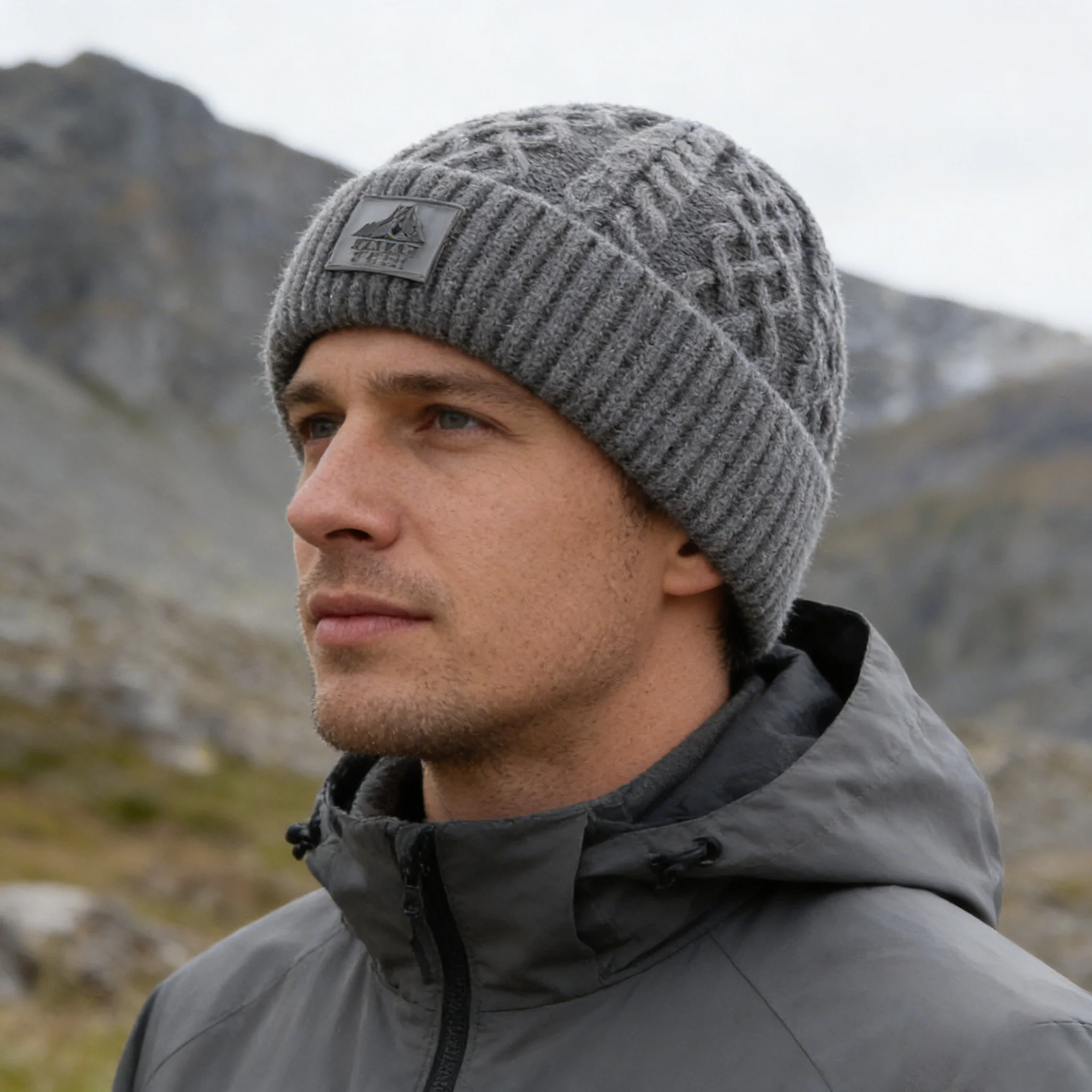 Neue Stil Unisex Warm Halten Winter Hut Plüsch Pelz Gefüttert Stilvolle Warme Kappe Beanie Hut Für Männer Frauen Outdoor Ski Sport Gestrickte hut – Detail 9