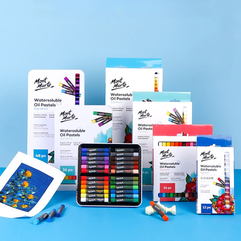 12/24/36/48 Color Water Soluble Oil Painting Stick Set for Children's Painting Graffiti Non Dirty Hand Crayons School Supplies triangular crayons set